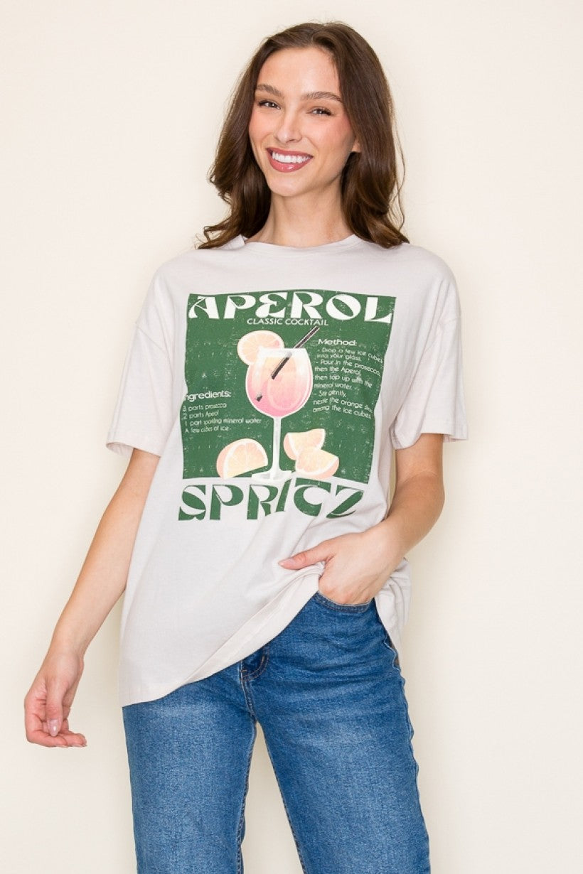 "Aperol Spritz" Oversized Graphic Top
