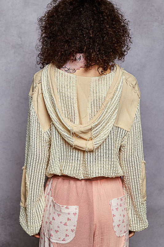 Pol Jacket Open Knit Button Down