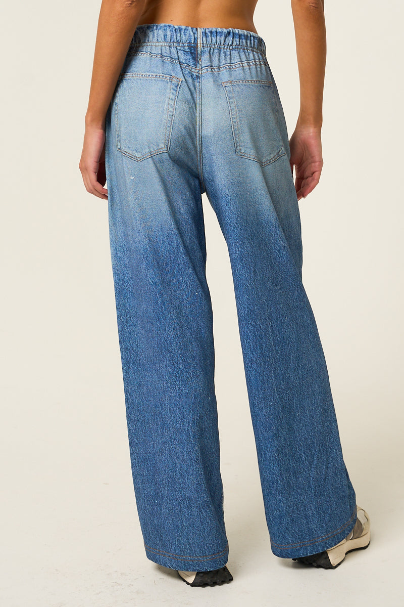 Denim French Terry Pants