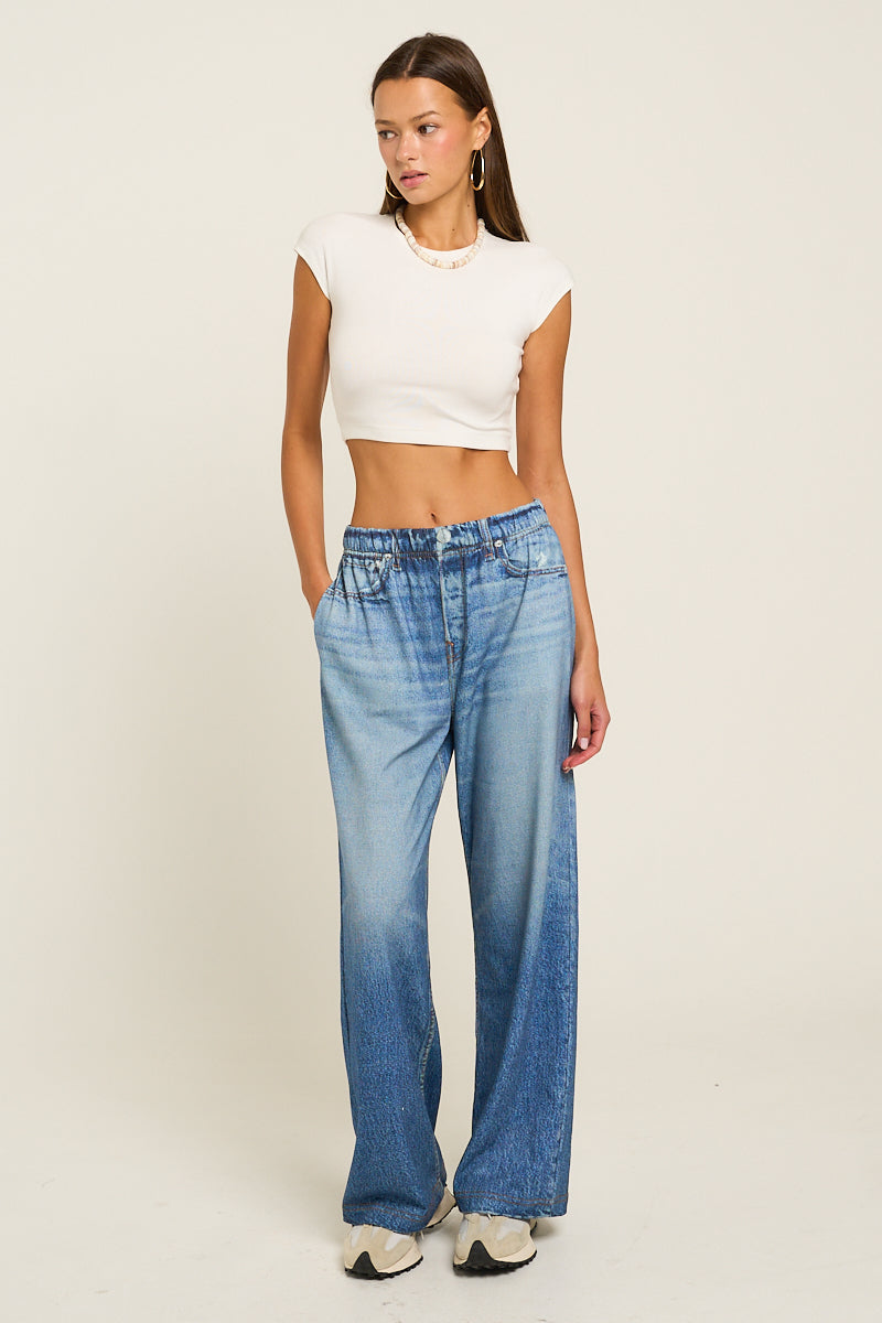 Denim French Terry Pants