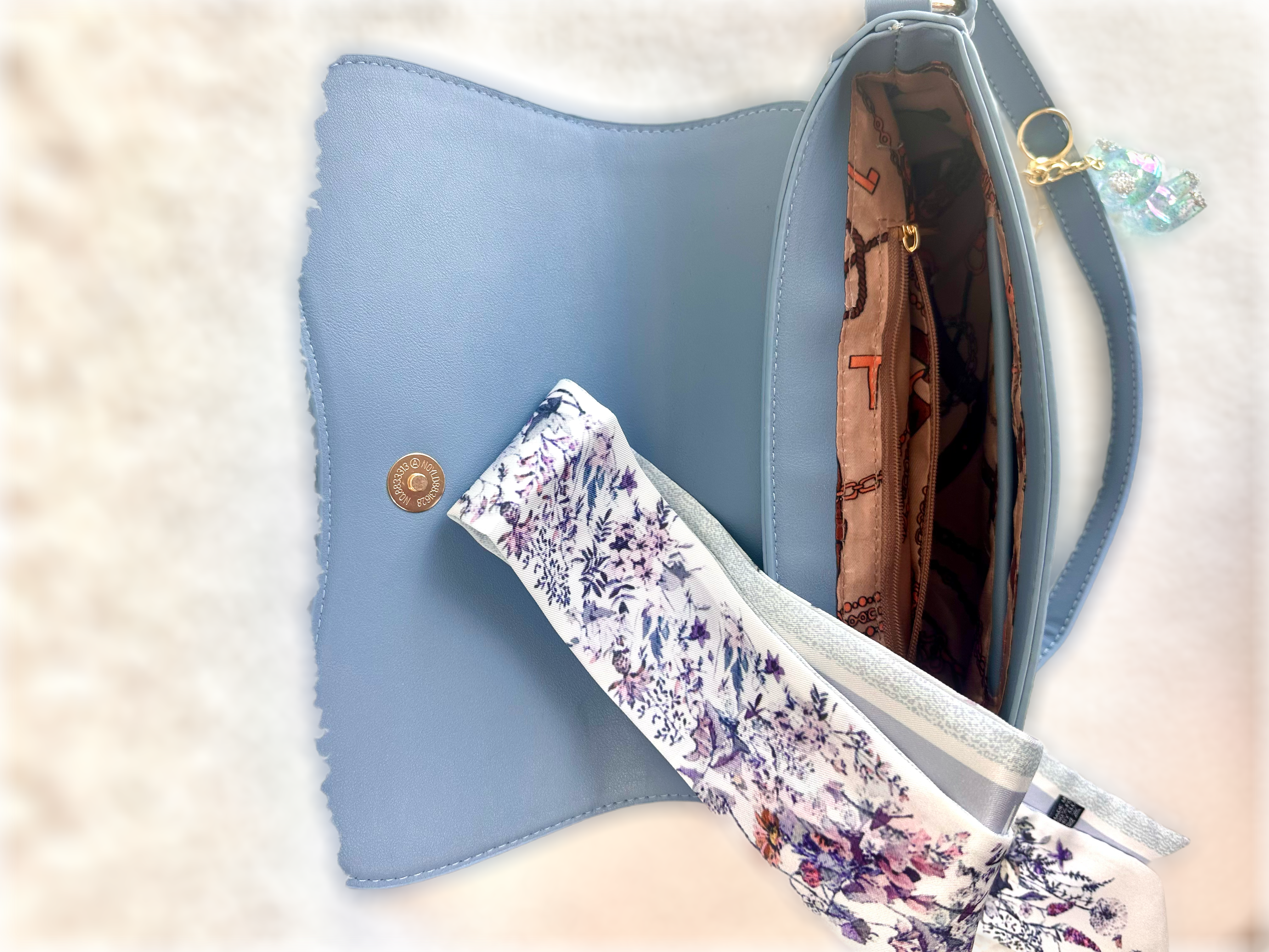 Smooth Should Bag Bundle with Scarf and Teddy Bear Charm