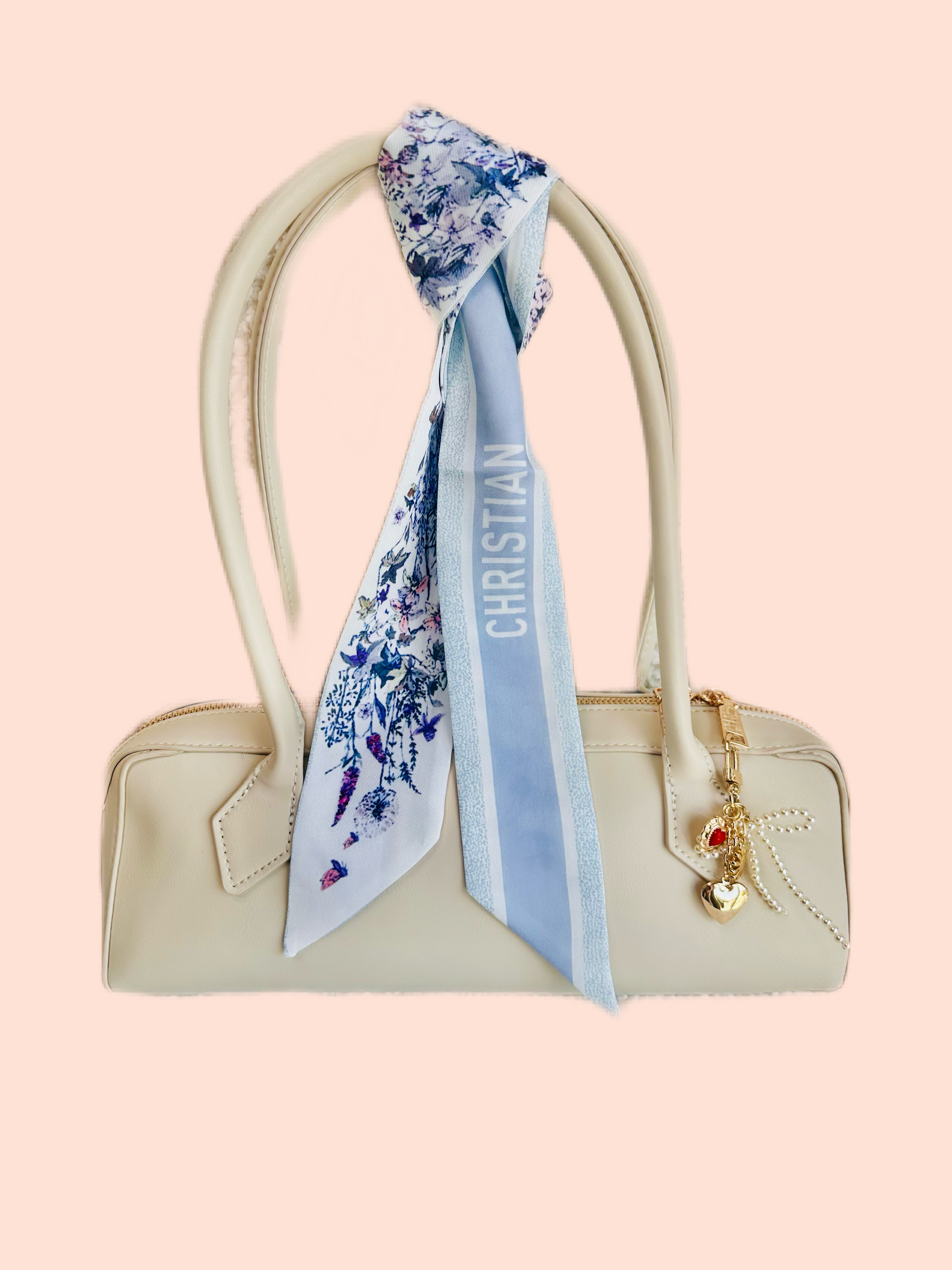 Vintage Style Should Bag Bundle  with scarf and bag charm