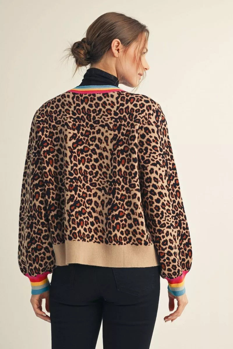 Long Sleeve Leopard Cardigan