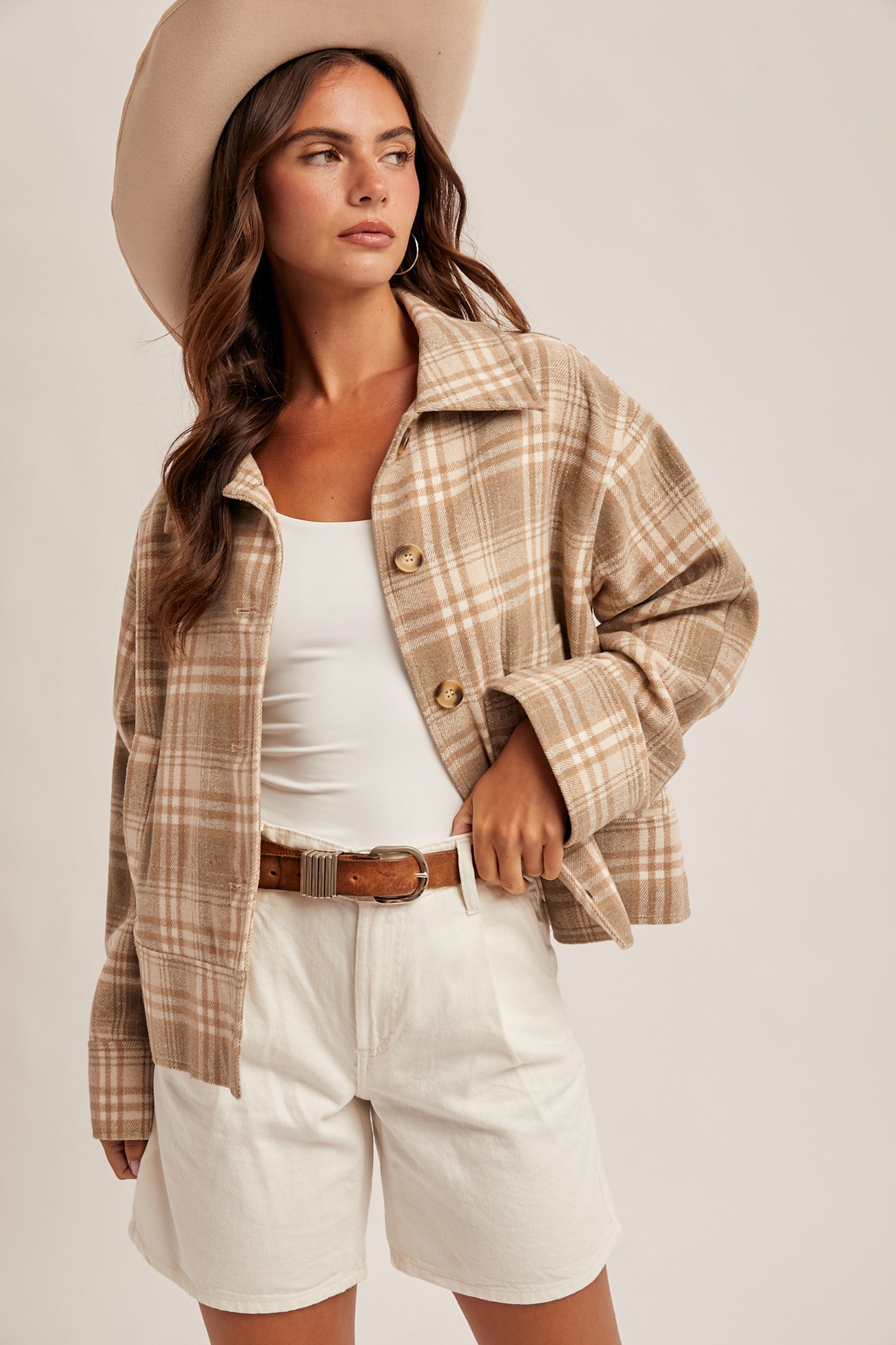 Plaid Button Down Jacket