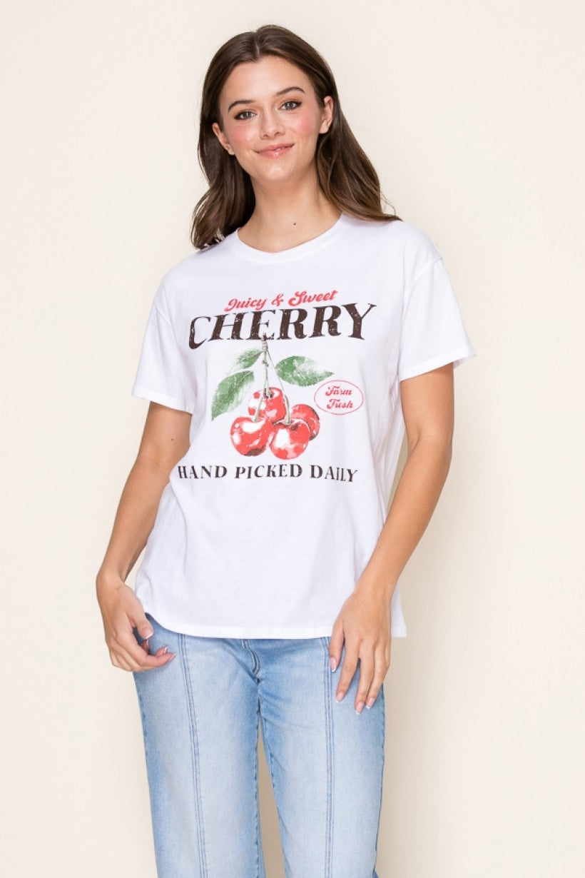 Sweet Cherry Graphic Top Tshirt