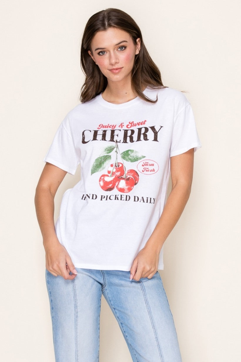 Sweet Cherry Graphic Top Tshirt