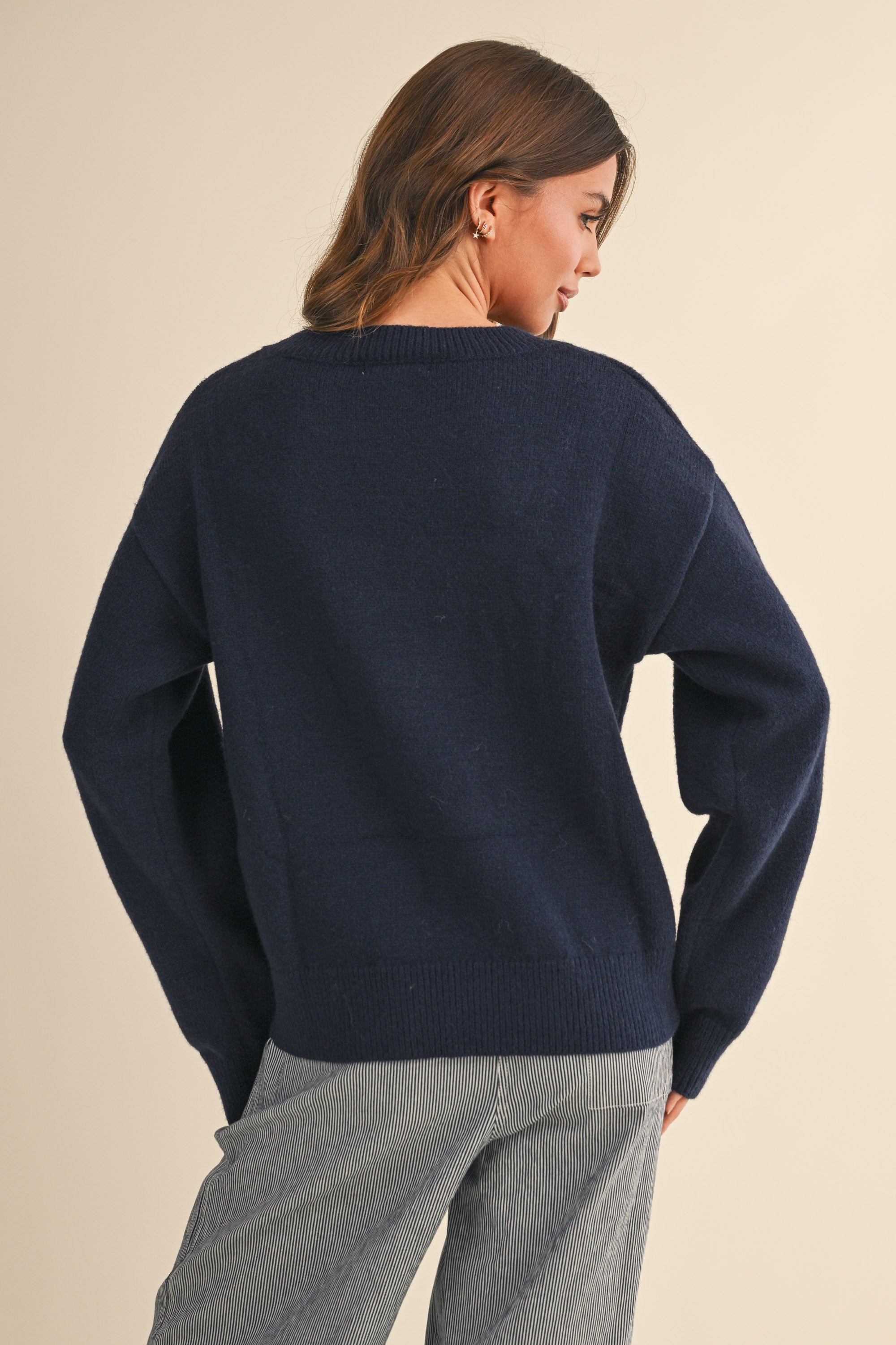 Teddy Bear  Navy Longsleeve Sweater