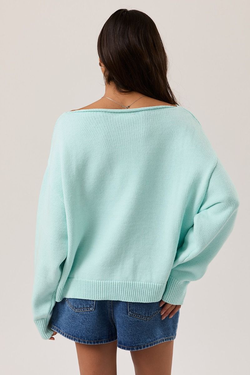 Boat Neck Sweater Top