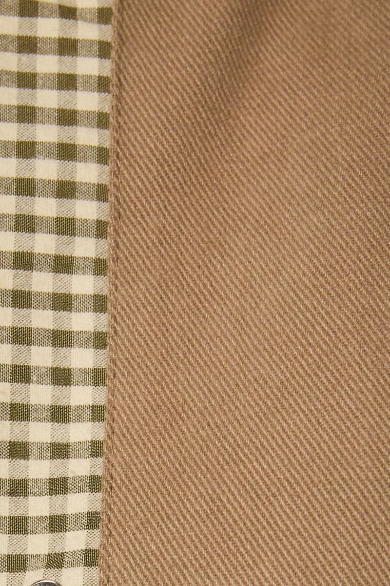 Shacket with Gingham Contrast Detailing in Two Color