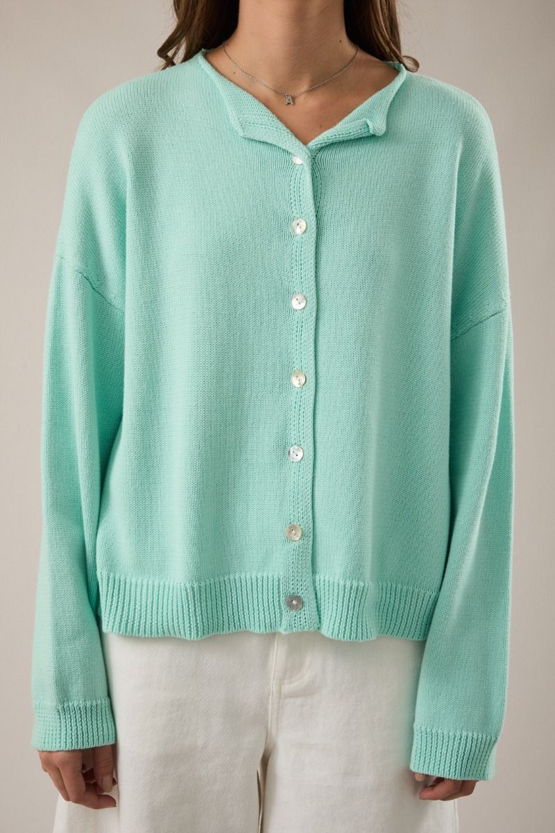 Breezy Mint Sweater Cardigan
