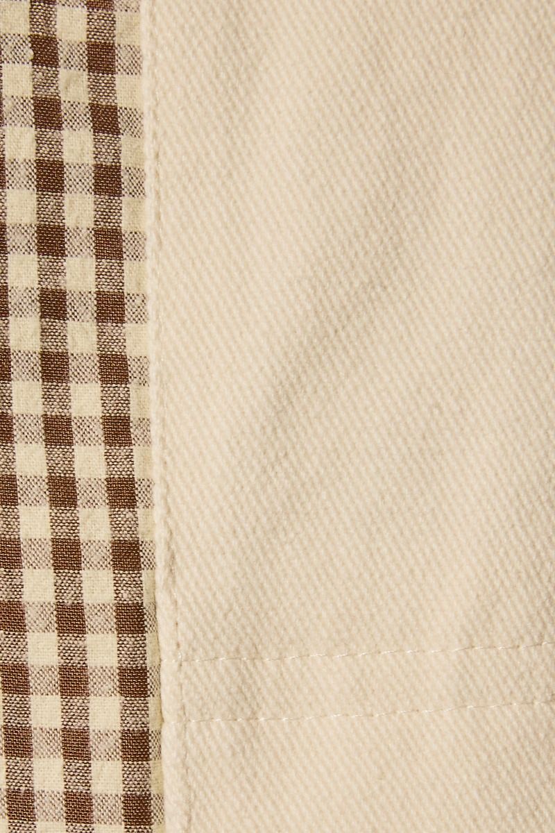 Shacket with Gingham Contrast Detailing in Two Color