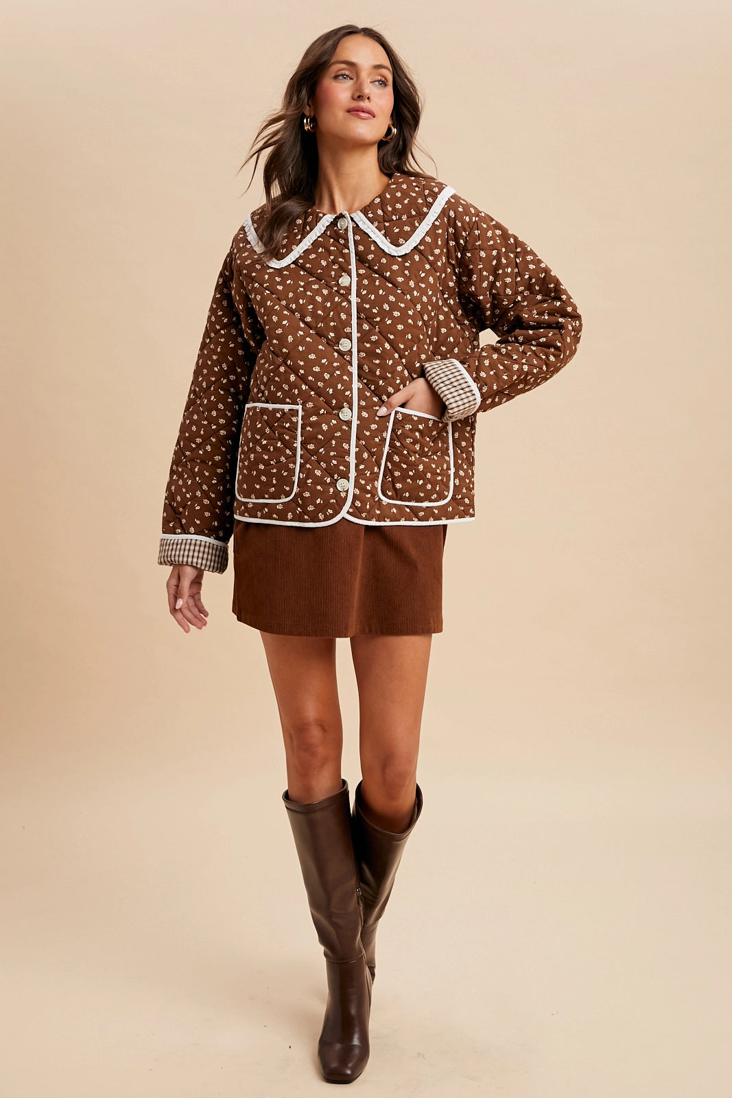 Quilted  Collar Puffer Jacket