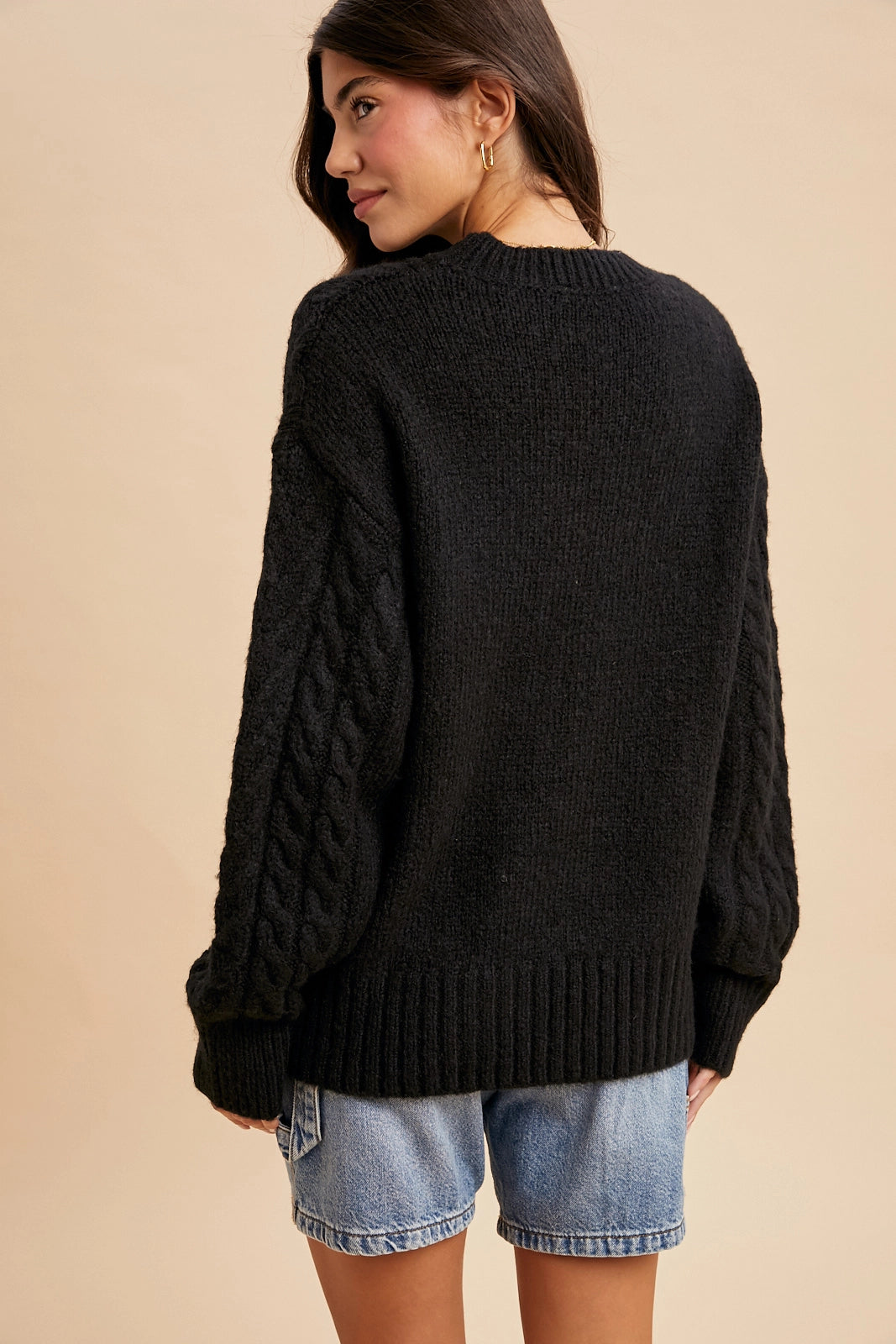 Floral Cable Knit Sweater