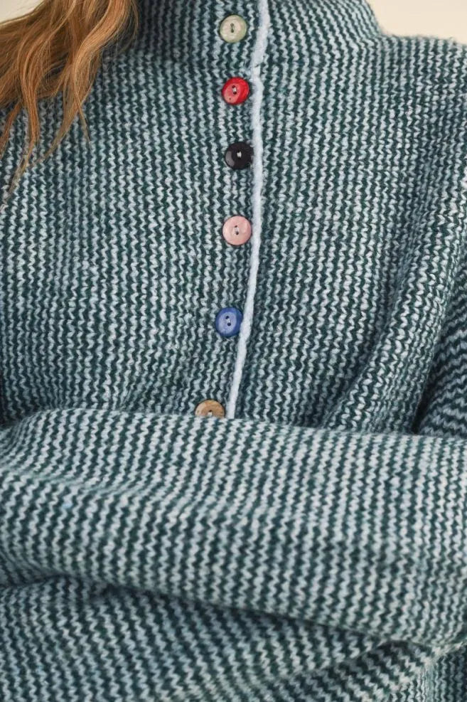 Striped Button Down Sweater Cardigan