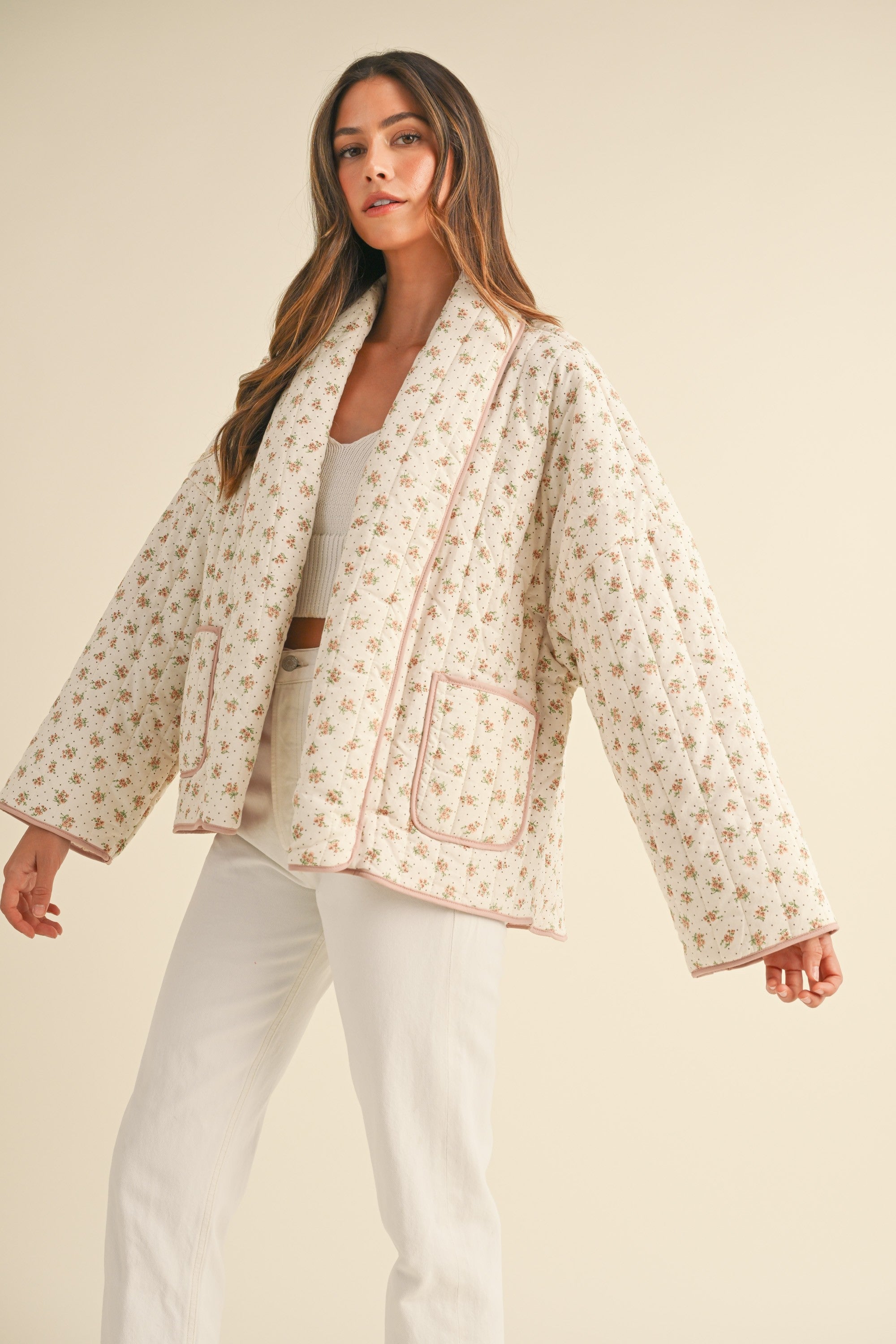 Floral Printed Quilted Jacket