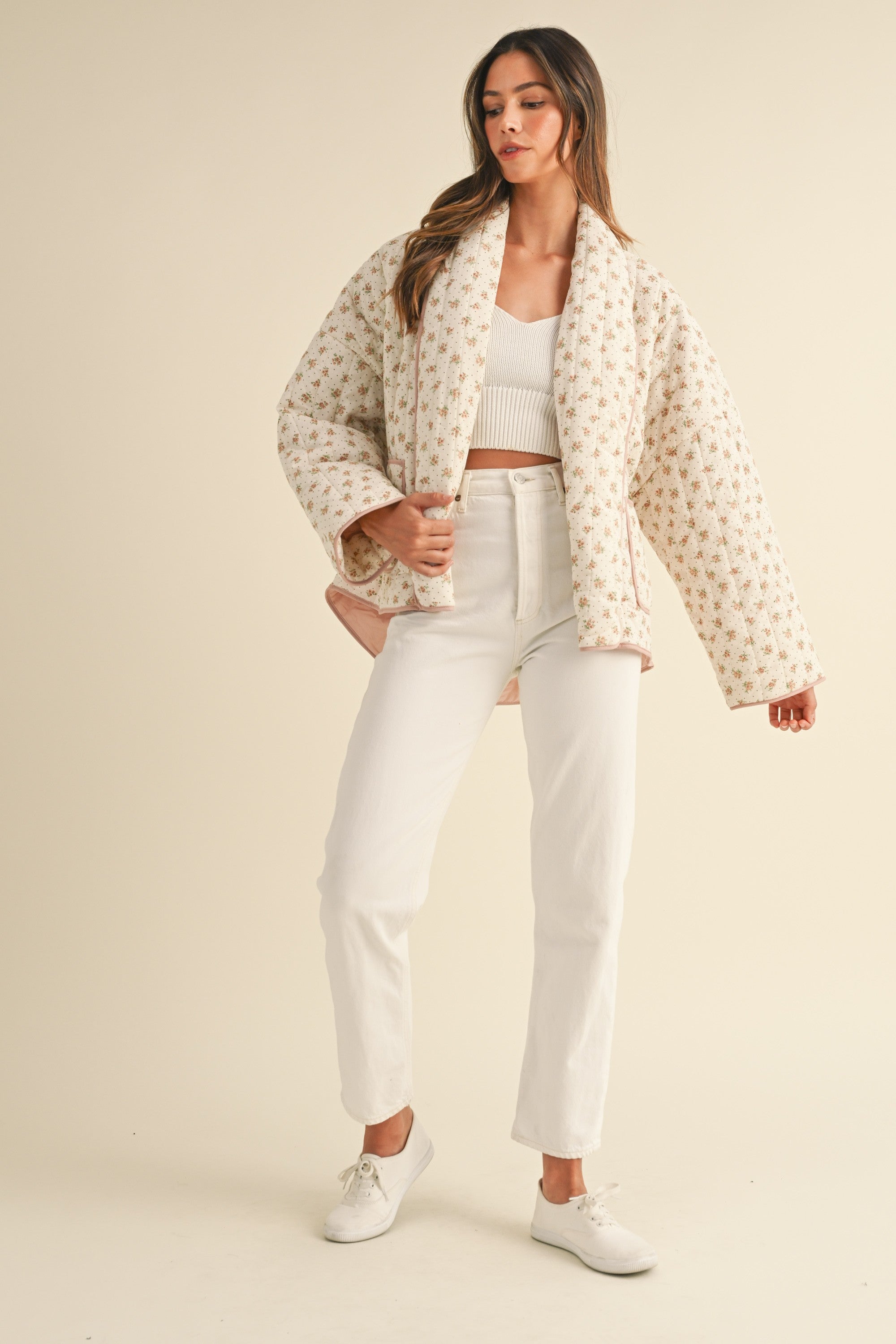 Floral Printed Quilted Jacket