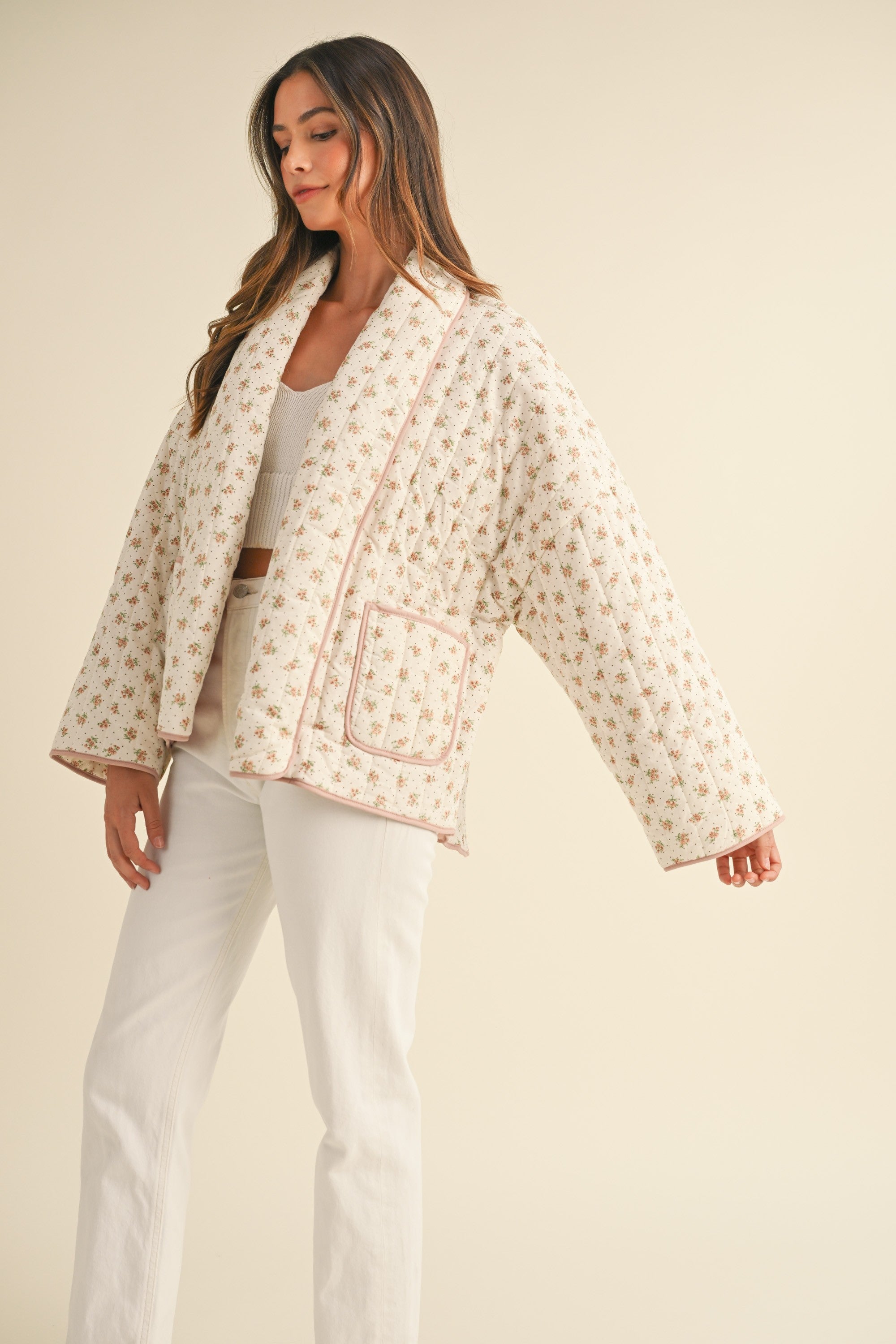 Floral Printed Quilted Jacket