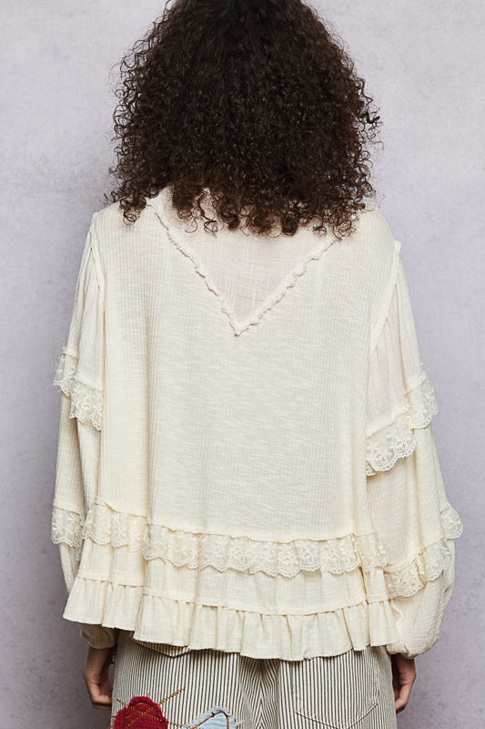 Romantic Vintage Top with Lace Details