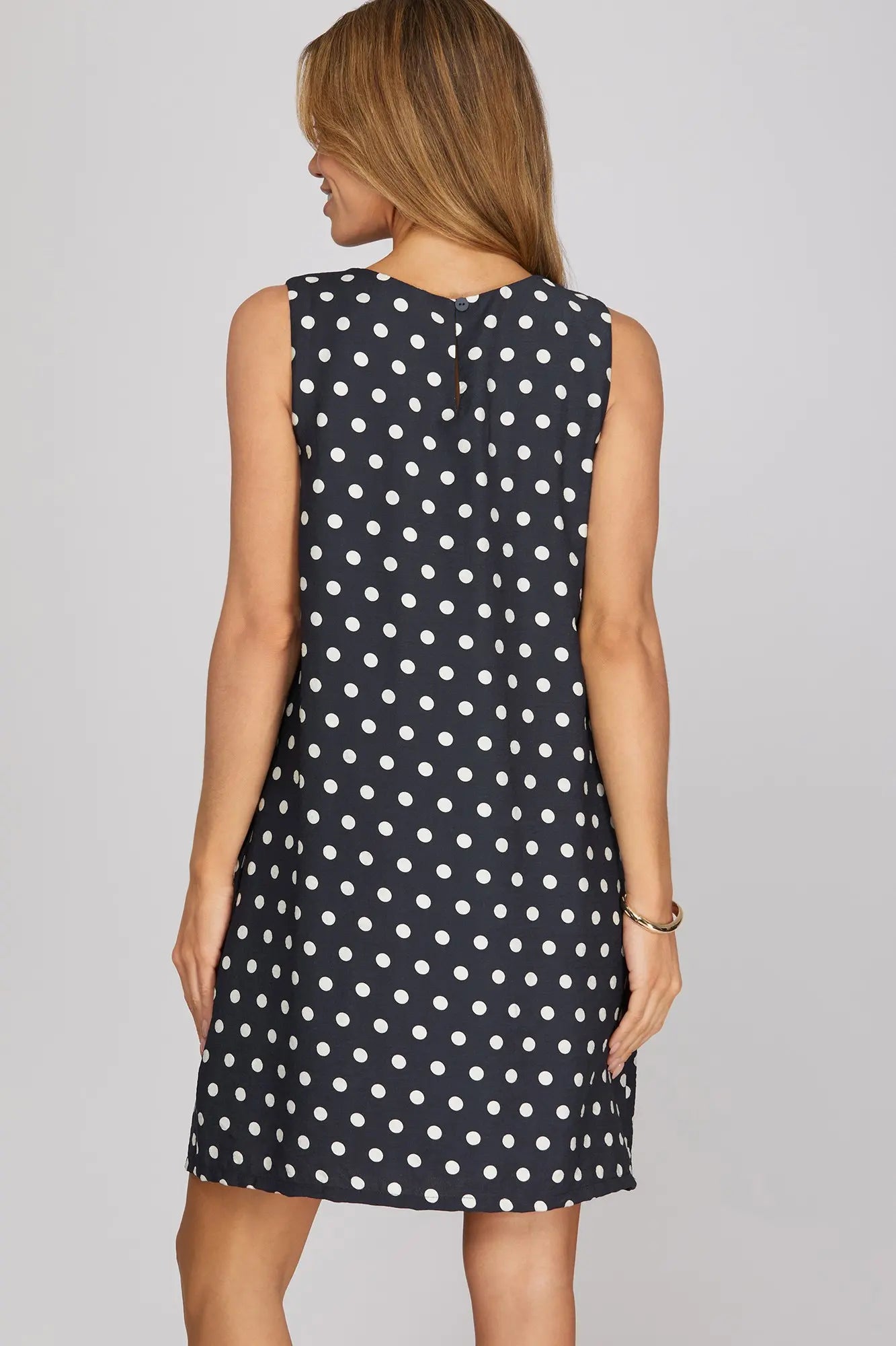 Navy Polka Dot Dress