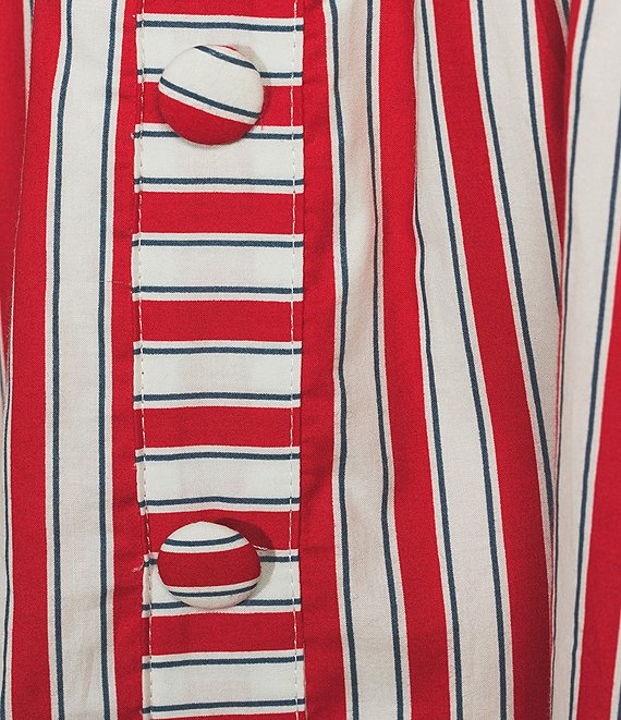 Striped Red and White Midi Dress