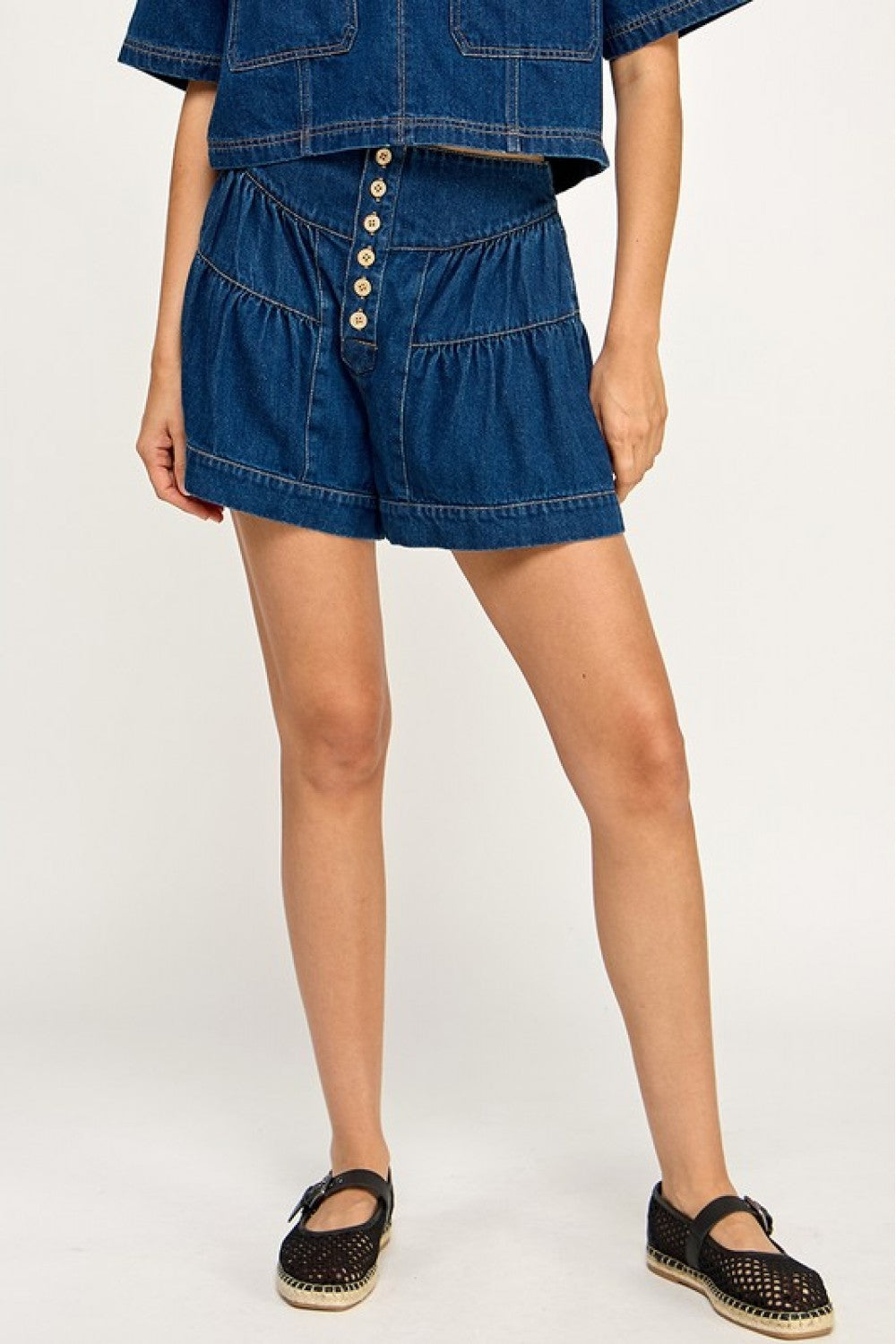 Highwaist Fleur Denim Shorts