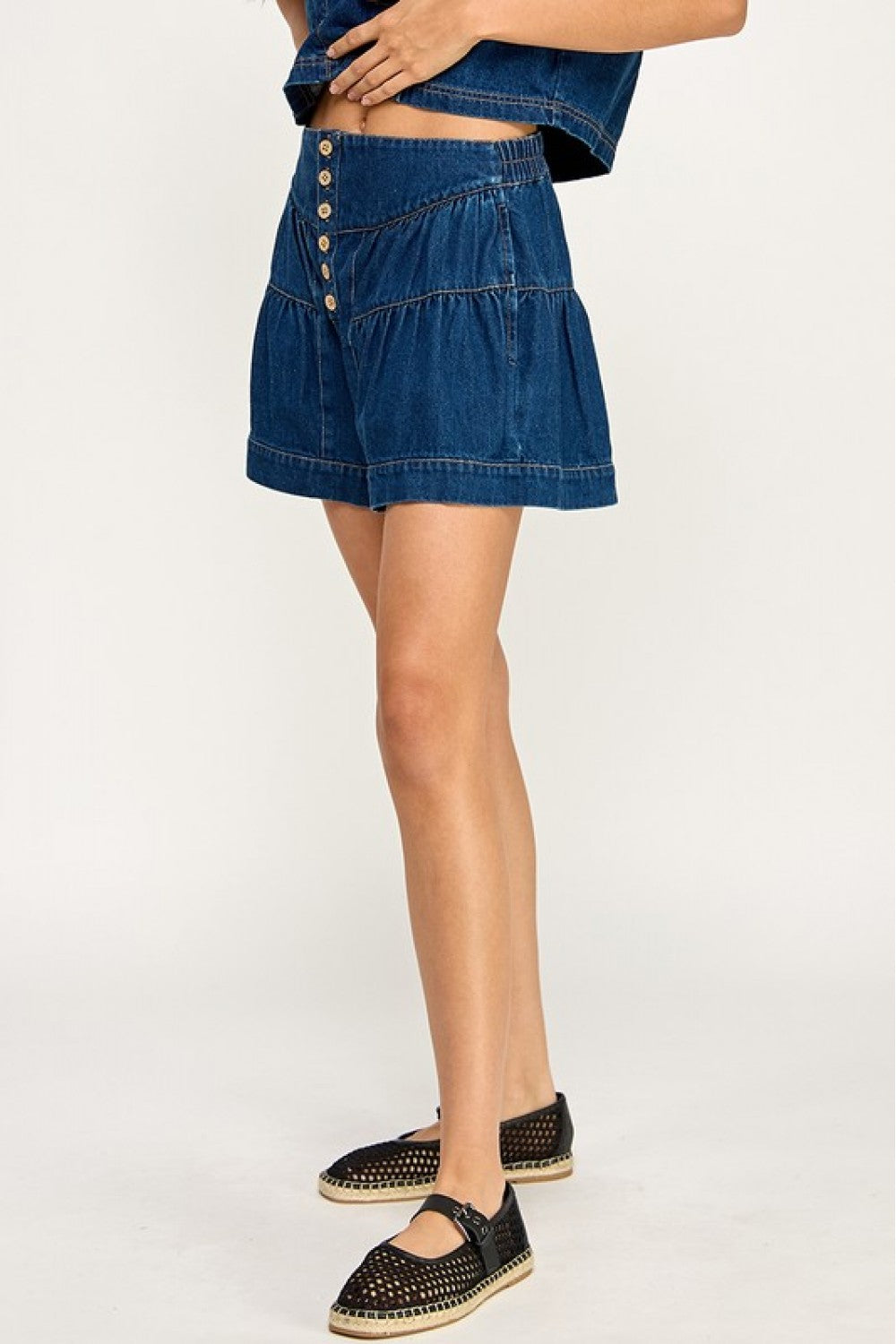 Highwaist Fleur Denim Shorts